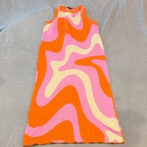 Wild Fable Orange and Pink Asymmetrical Dress